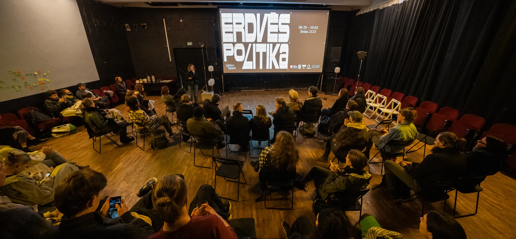 SODAS 2123 event hall during symposium Politics of Space 2022. Photo by Vitalij Cerviakov